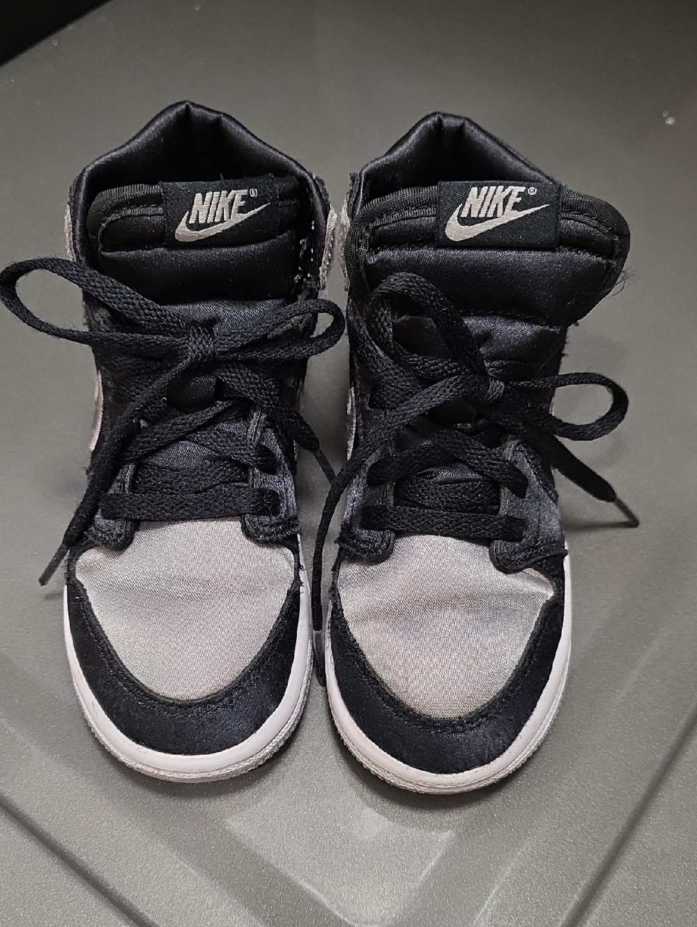 Nike Kids Black and Gray High-Top Sneakers with White Soles